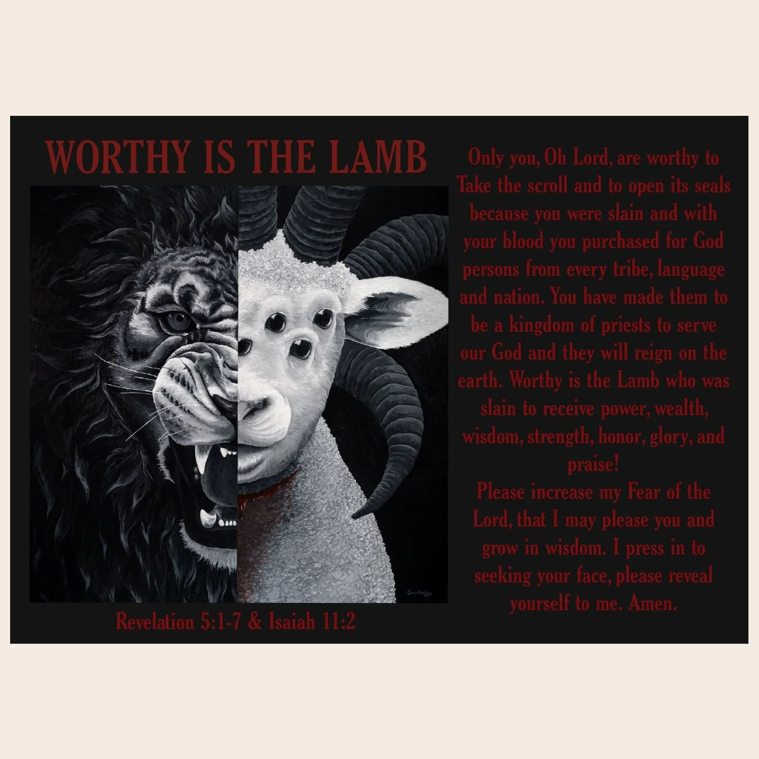Worthy Is The Lamb - Prayer Card