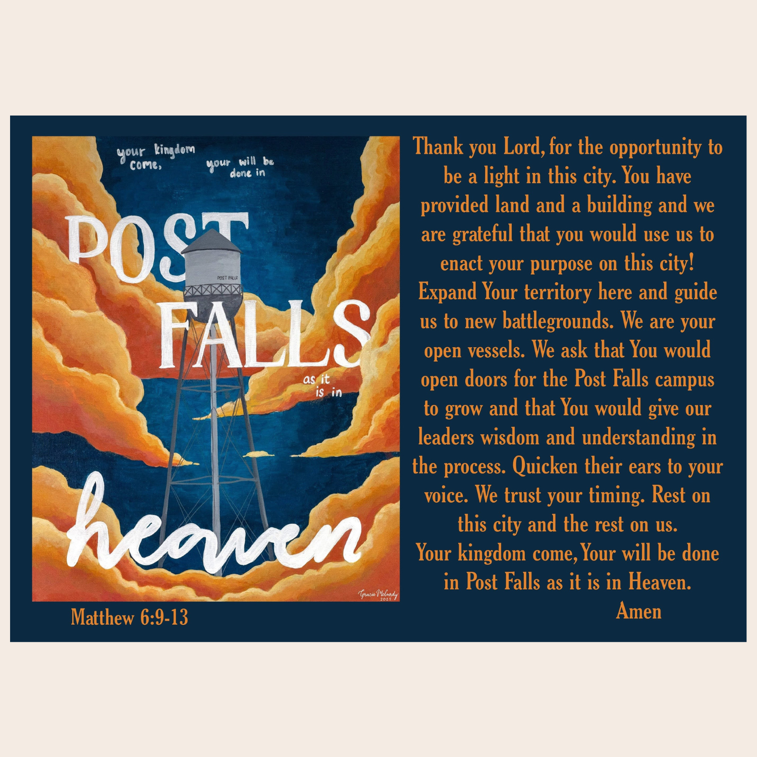 In Post Falls As It Is In Heaven - Prayer Card