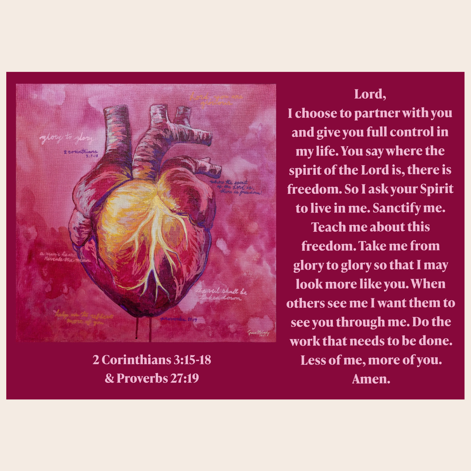 From Glory to Glory - Prayer Card