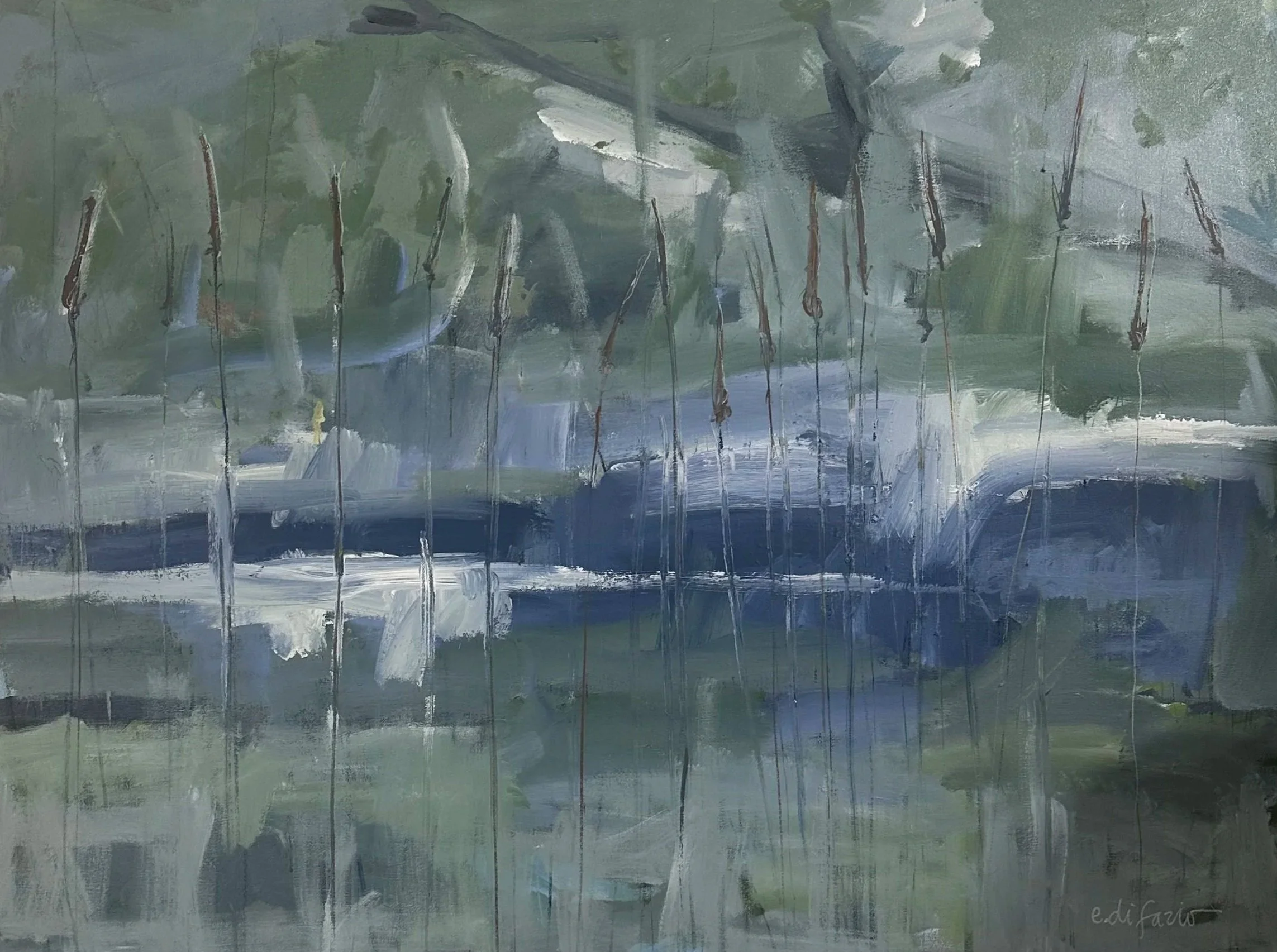 Serenity in Blue - Abstract Landscape Painting