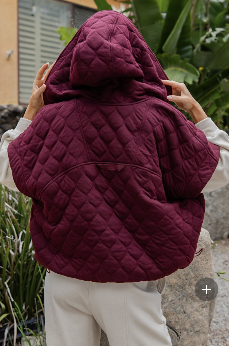 Bubble Quilt Cinch Hoodie Vest