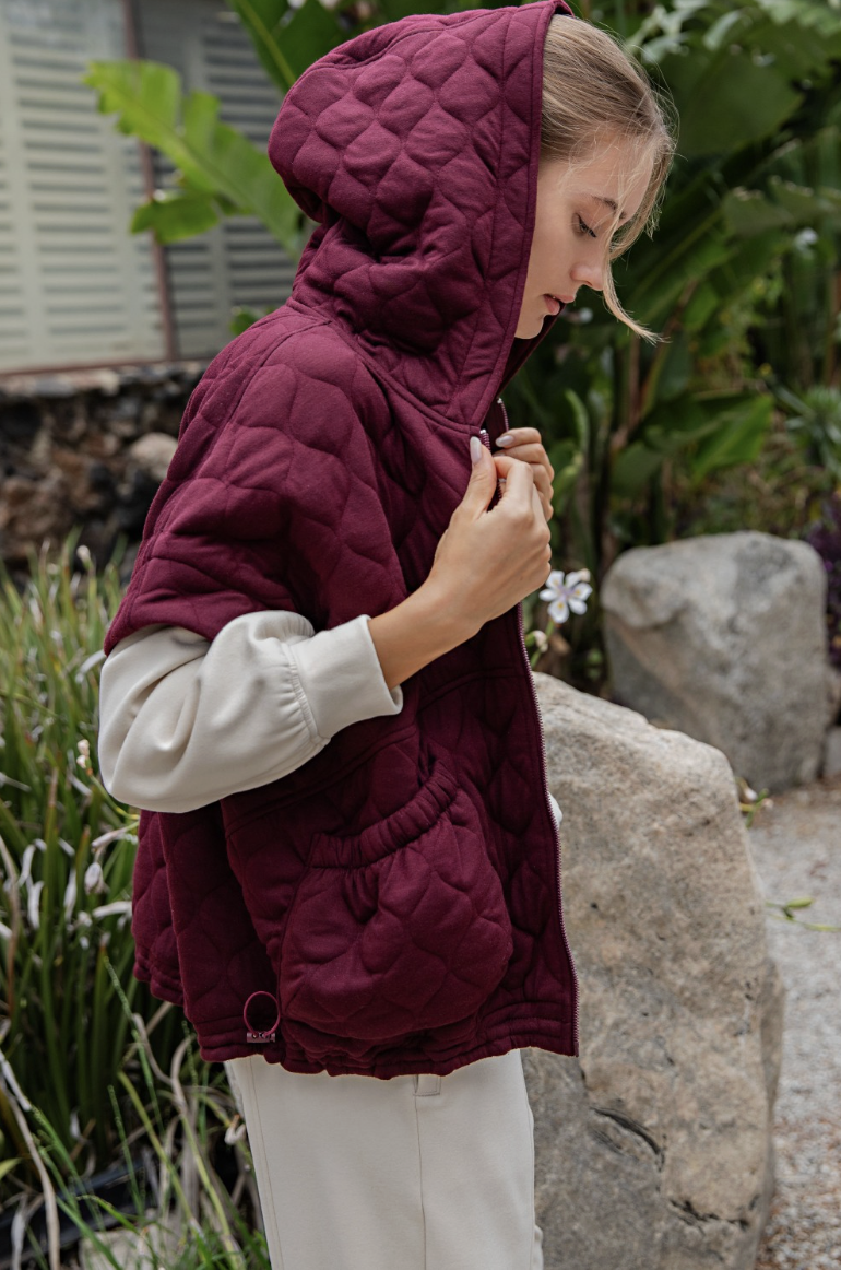 Bubble Quilt Cinch Hoodie Vest