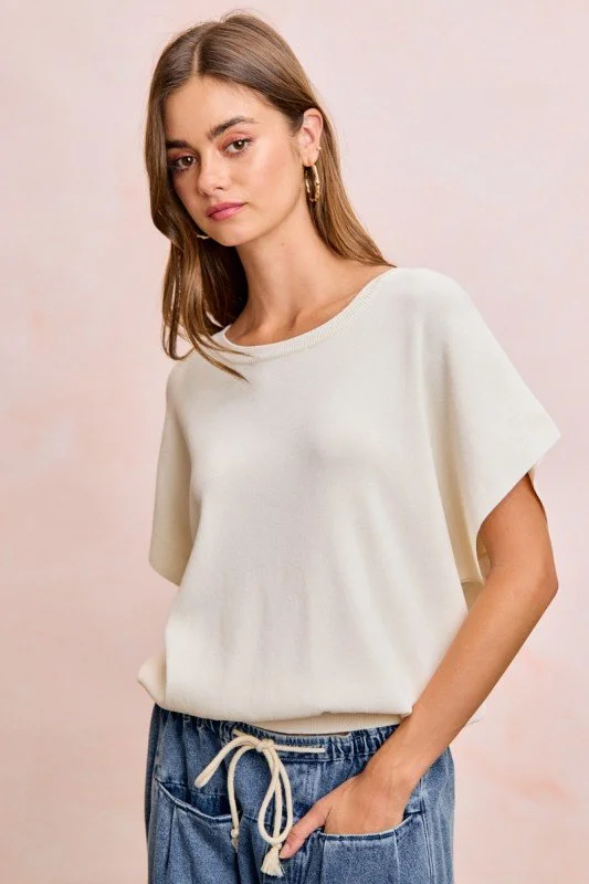 Betty-Short Dolman Sleeves Knit Top