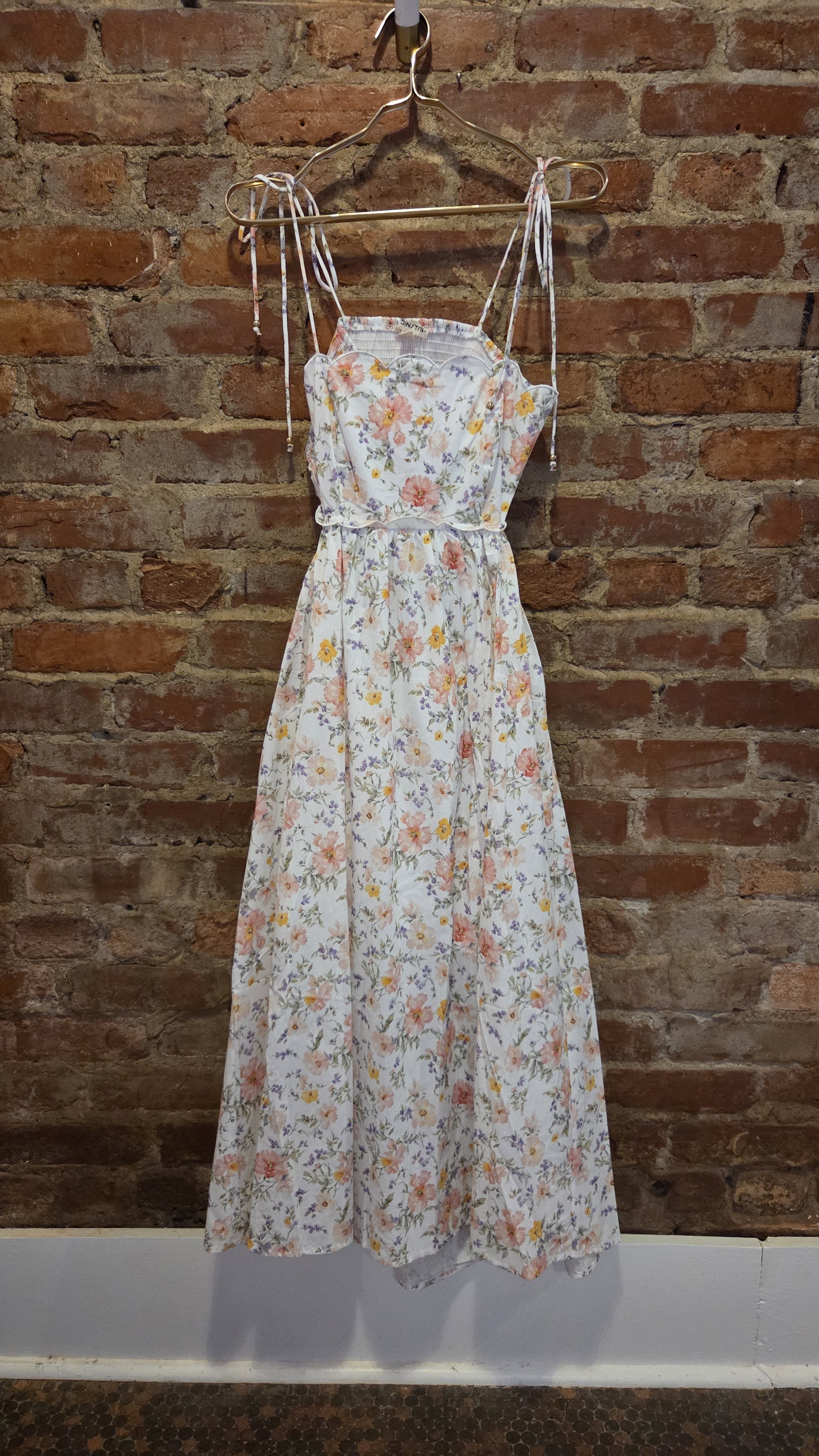 AnnaMaria-Floral Scalloped Edge Floral Midi Dress