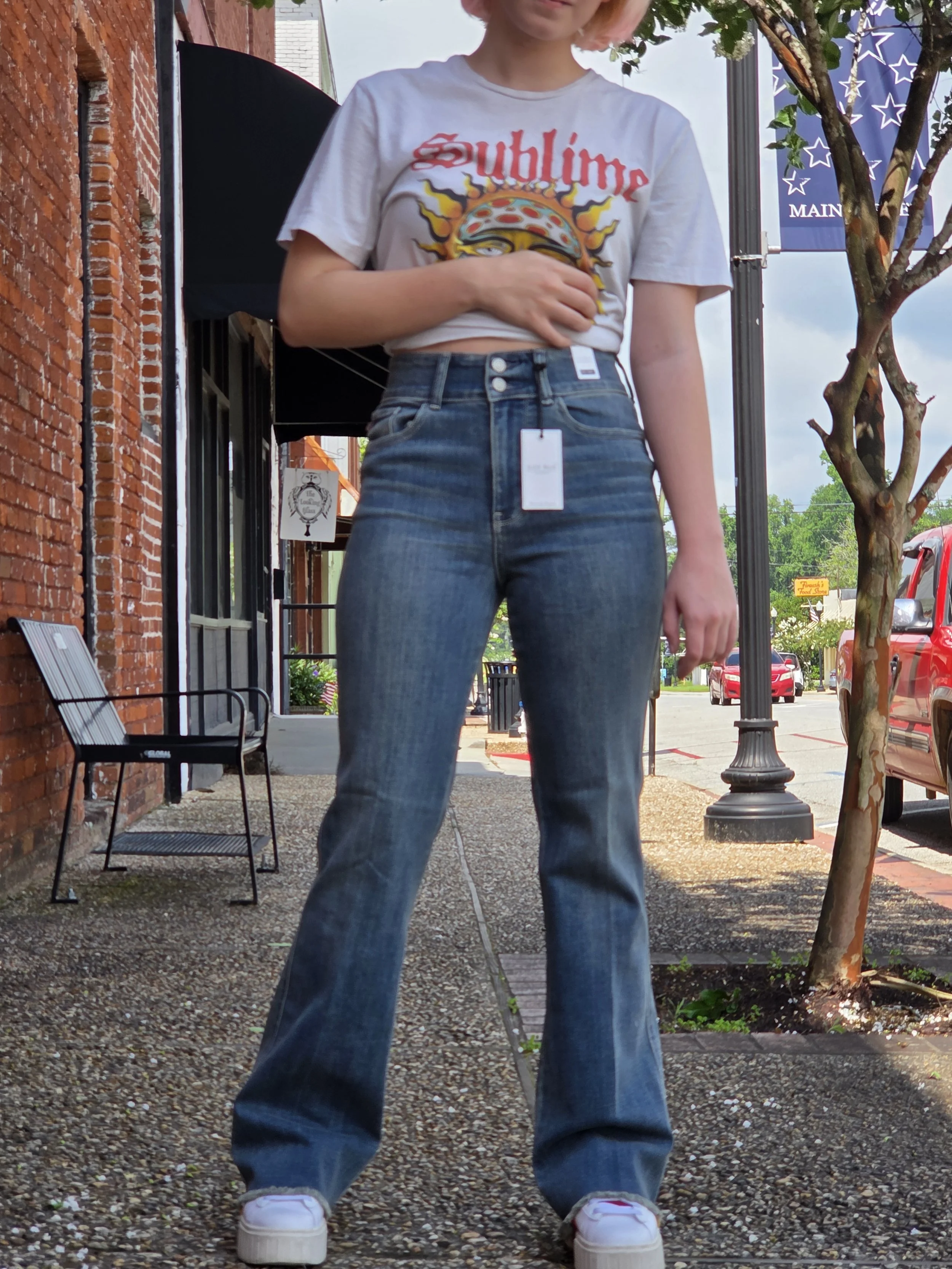 Heather-Judy Blue High Rise Bootcut