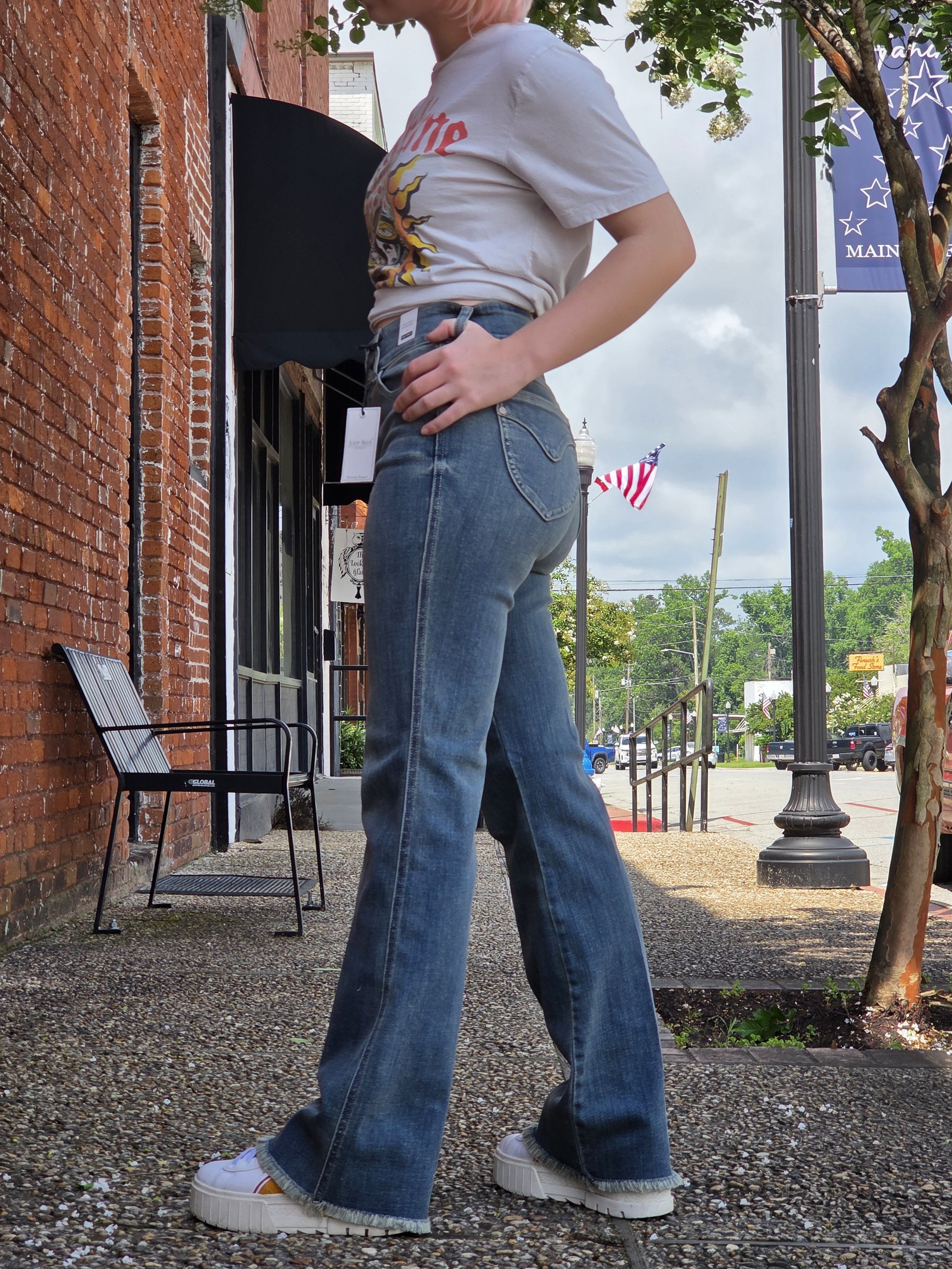 Heather-Judy Blue High Rise Bootcut