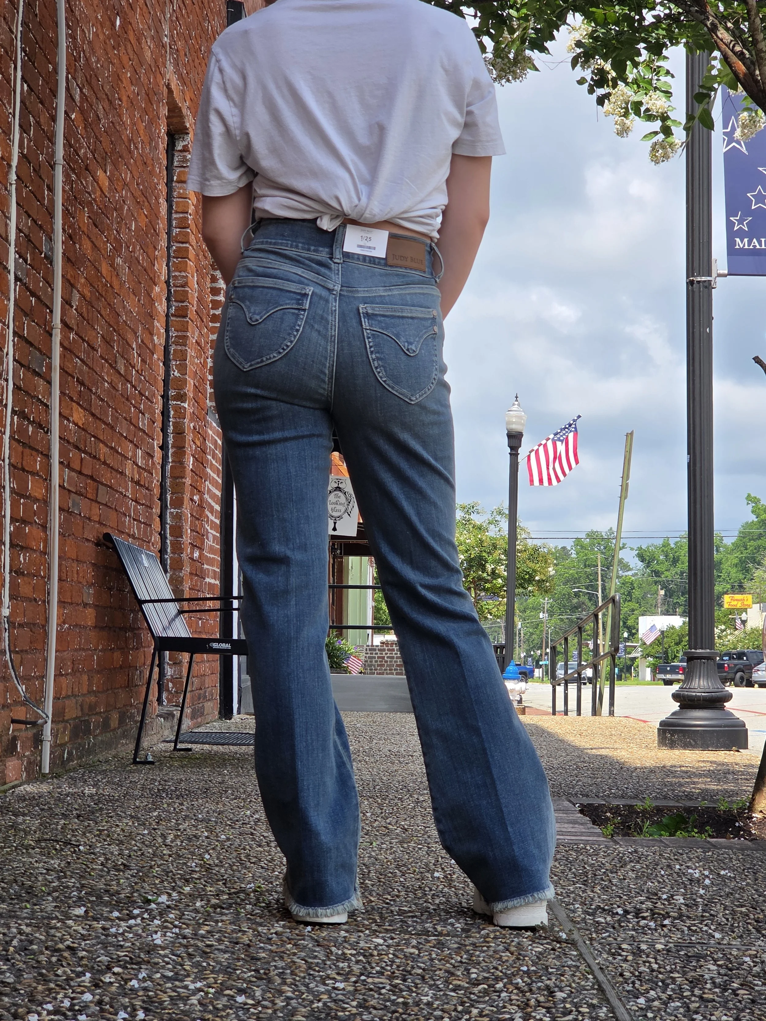 Heather-Judy Blue High Rise Bootcut