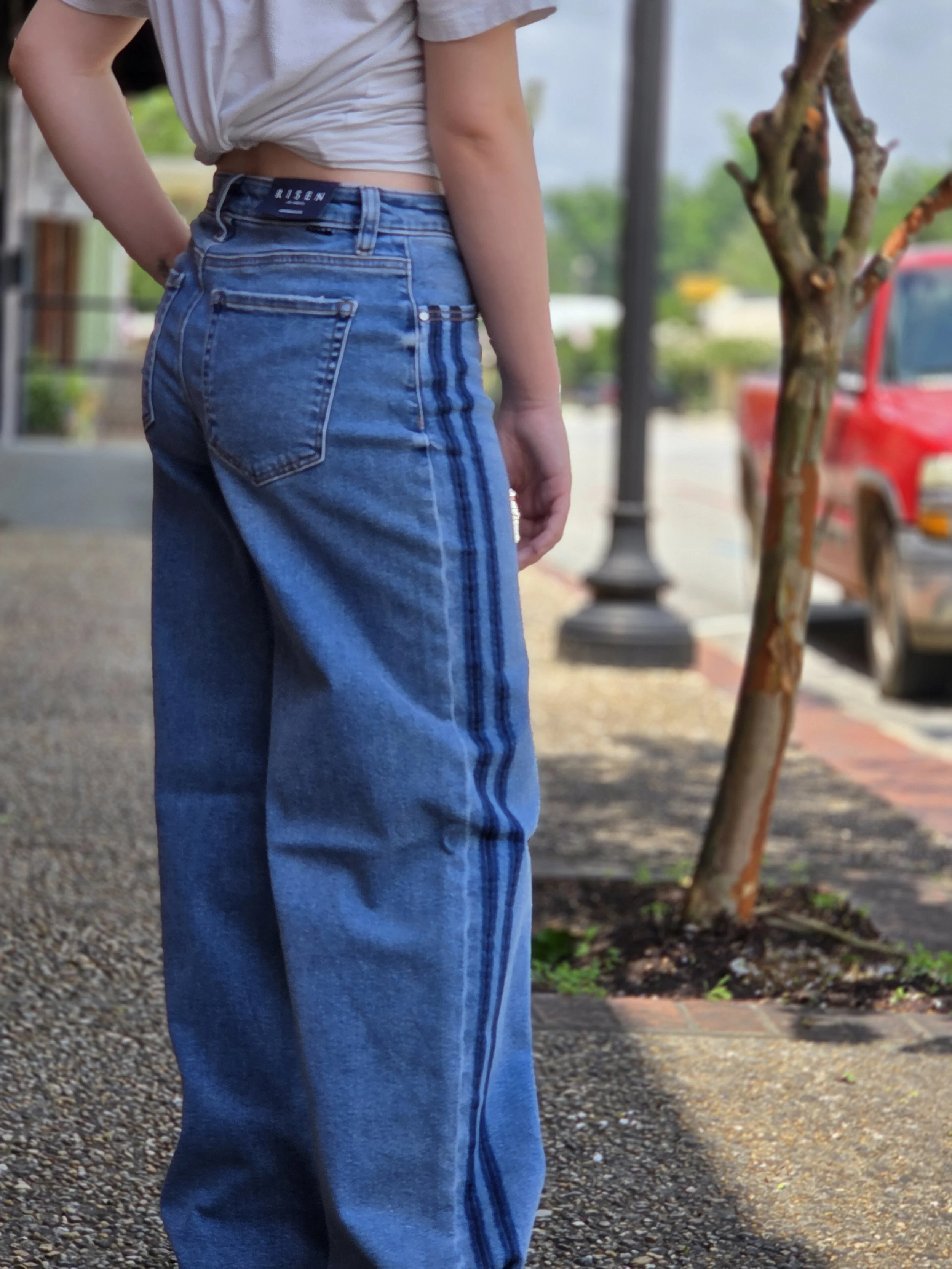 Kylie - Slouchy Wide Leg with Stripes
