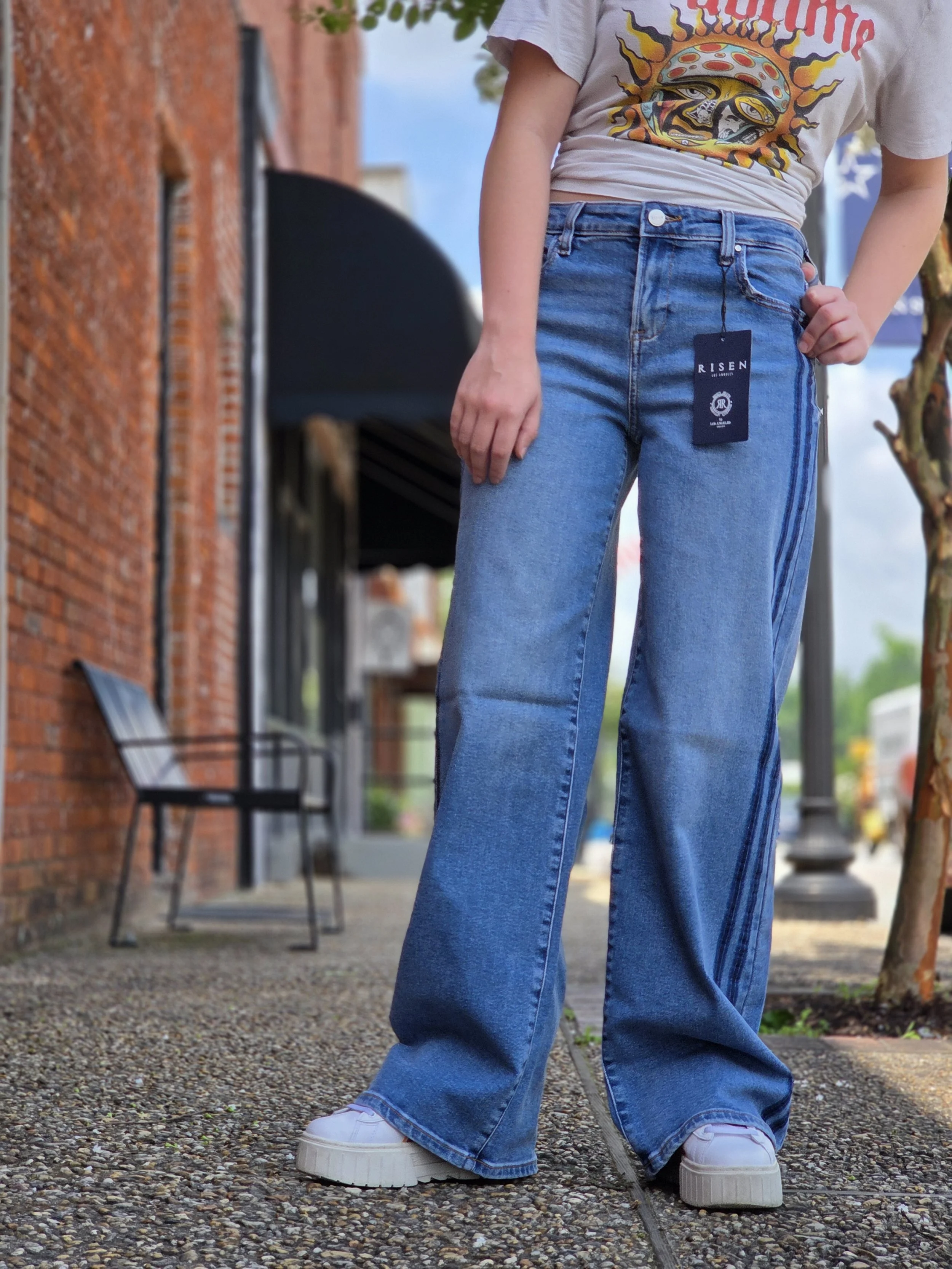 Kylie - Slouchy Wide Leg with Stripes