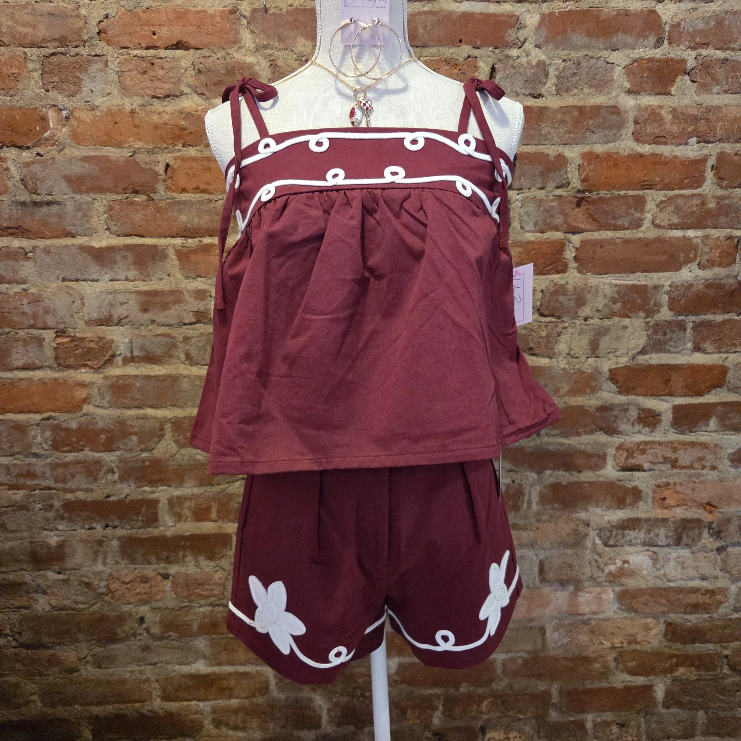 Dana-Applique Babydoll Top