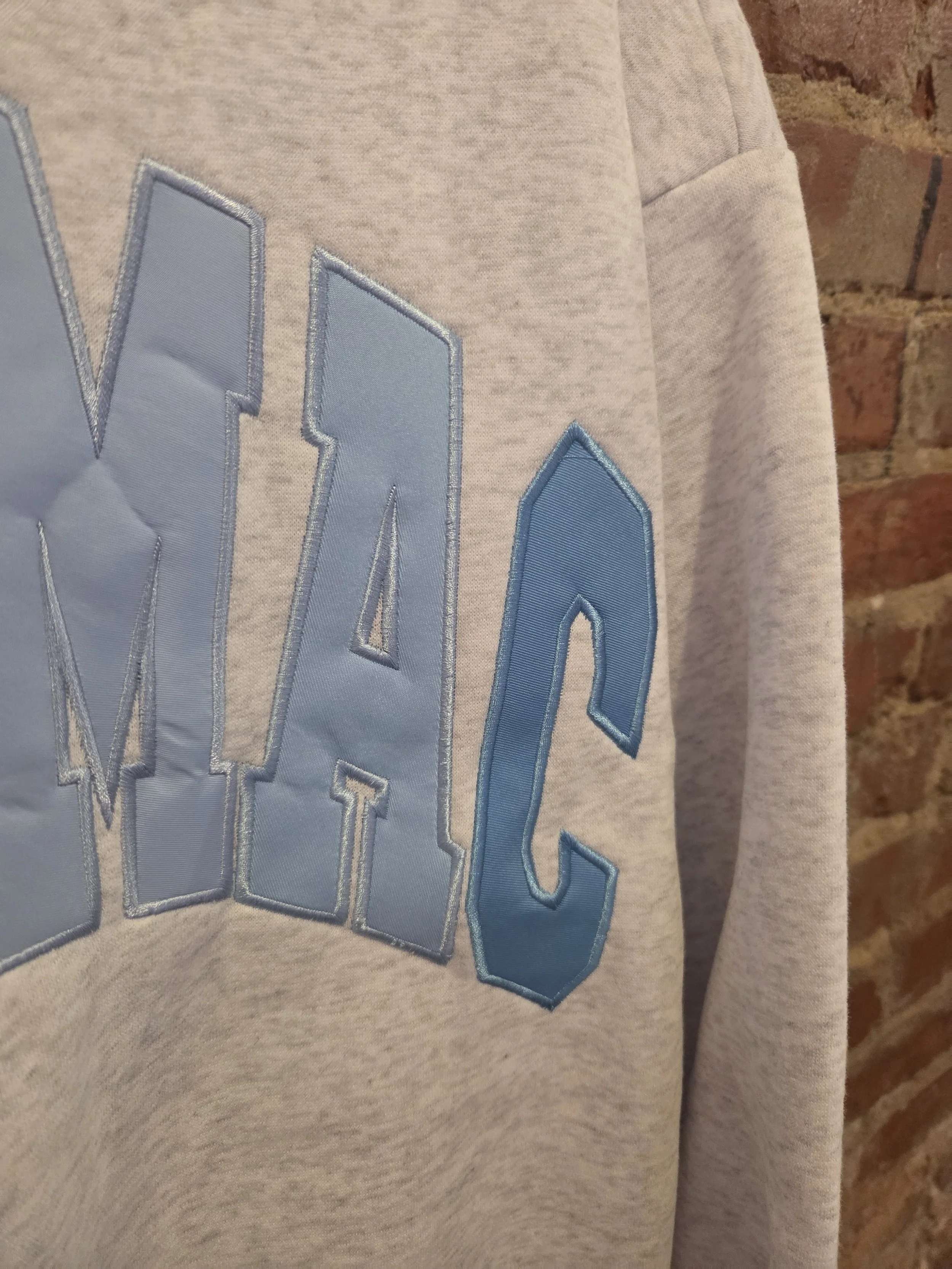 Lulu Mac-Heather Gray Sweatshirt With Ombre Blue Logo