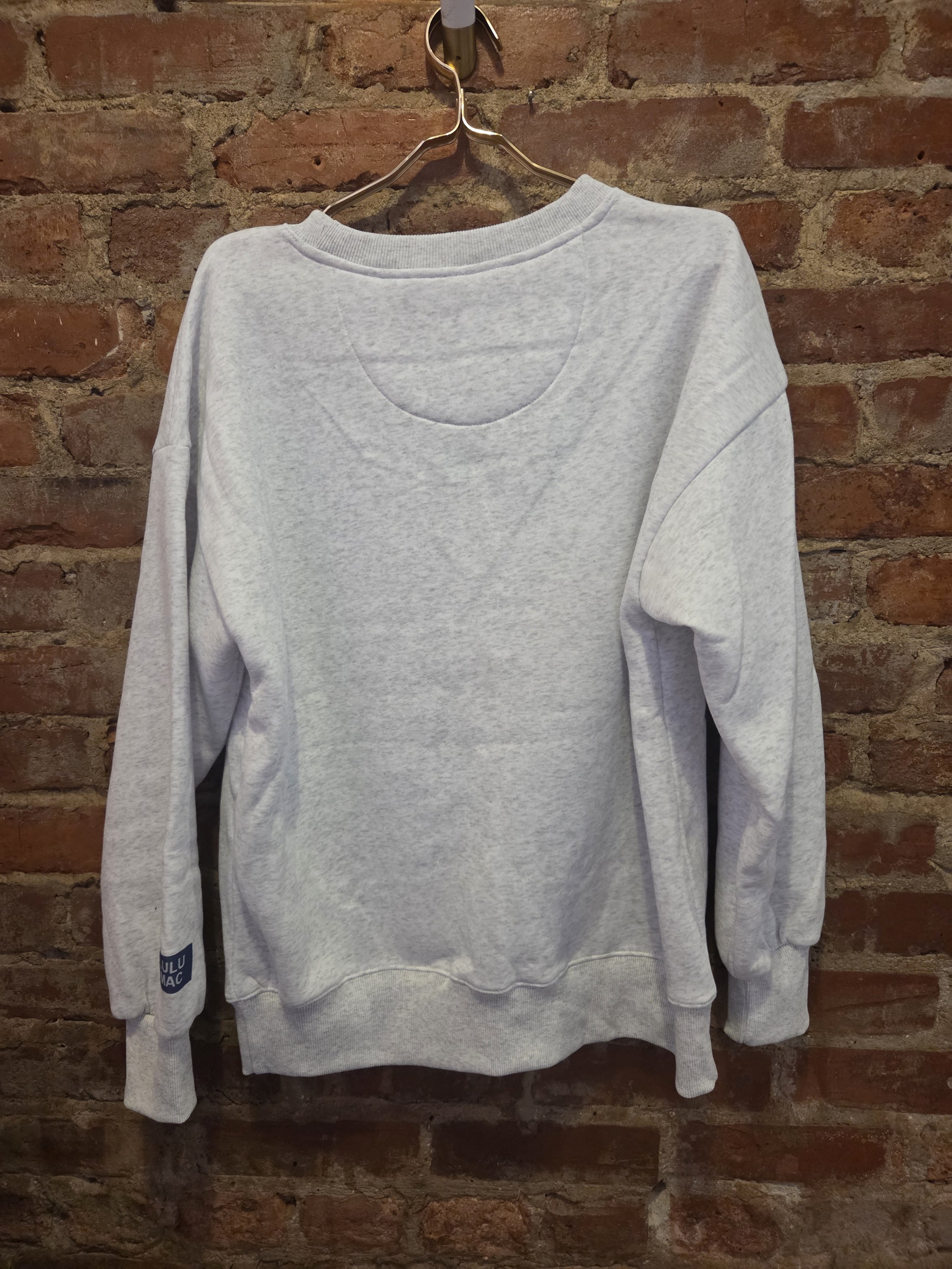 Lulu Mac-Heather Gray Sweatshirt With Ombre Blue Logo