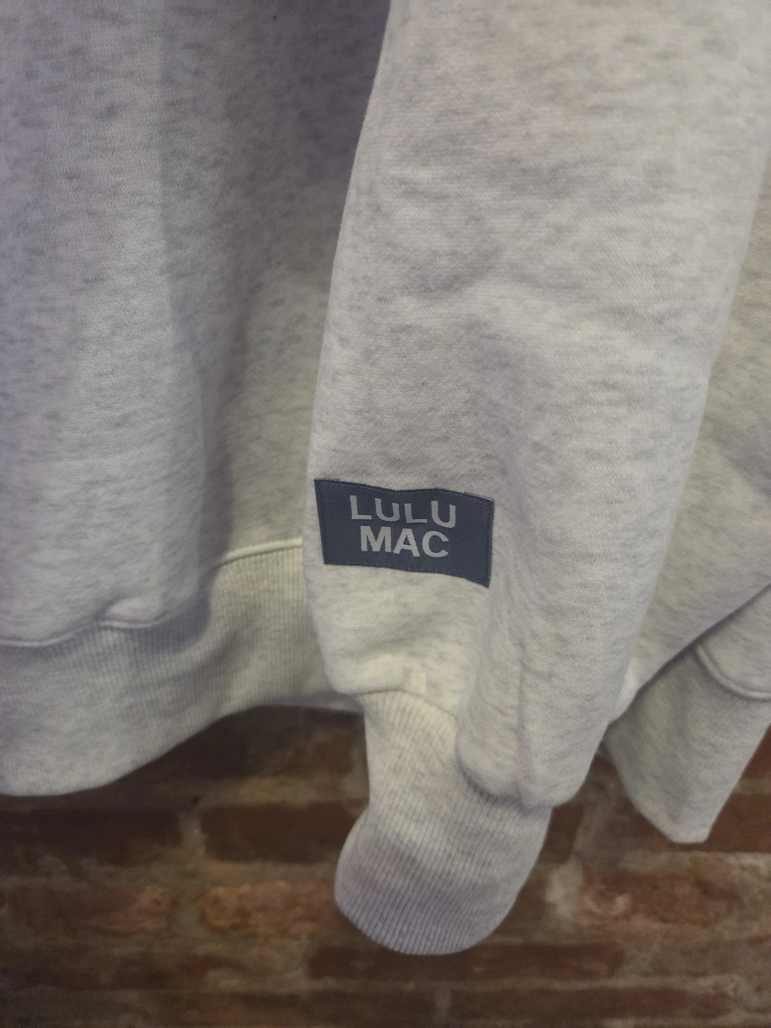 Lulu Mac-Heather Gray Sweatshirt With Ombre Blue Logo