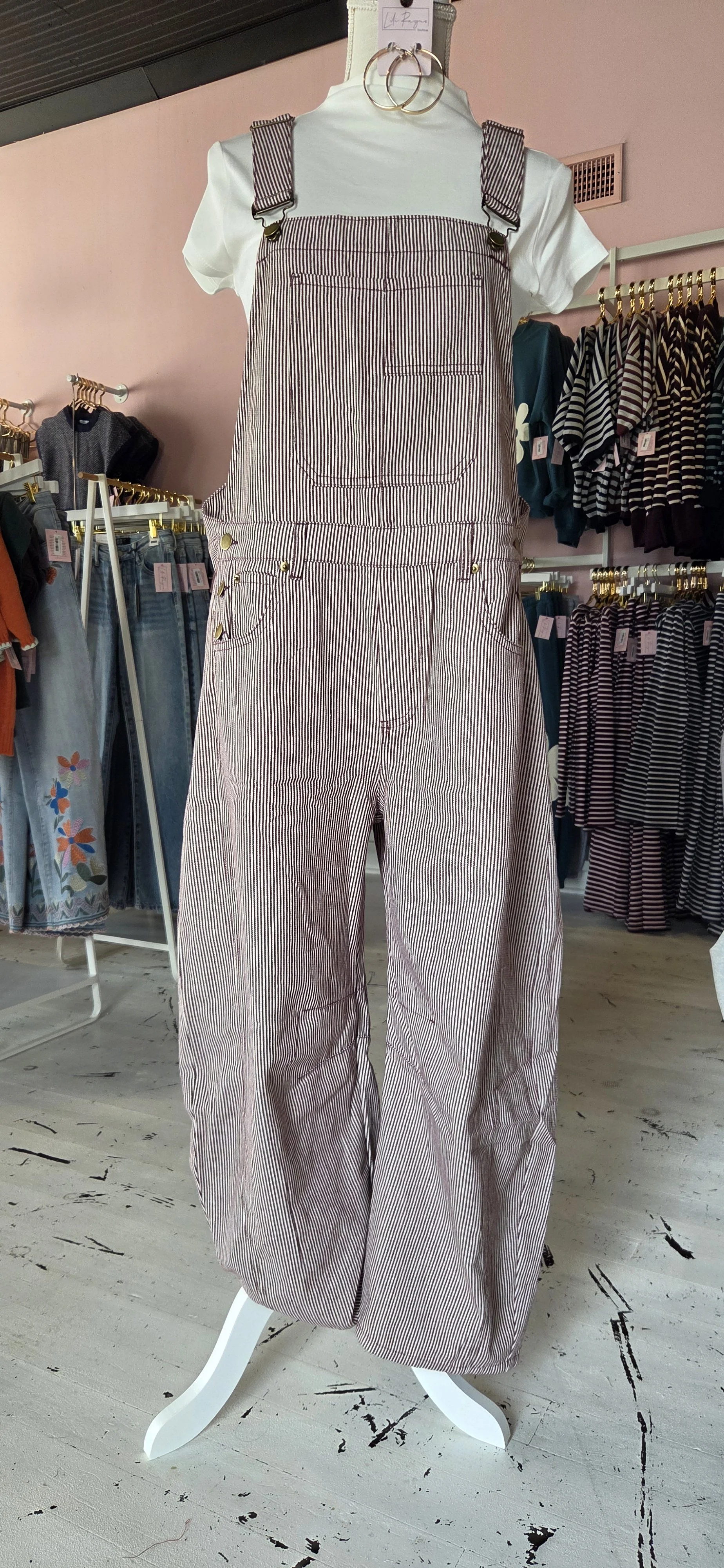 Burlington-Pintstriped Overalls