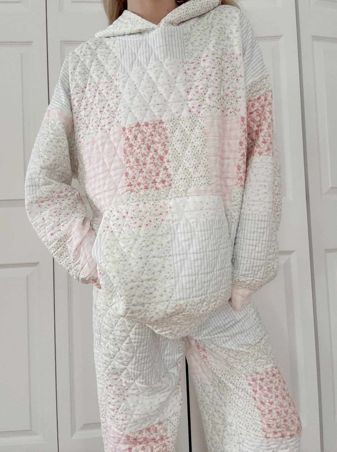Polly-Quilted Pastel Hoodie