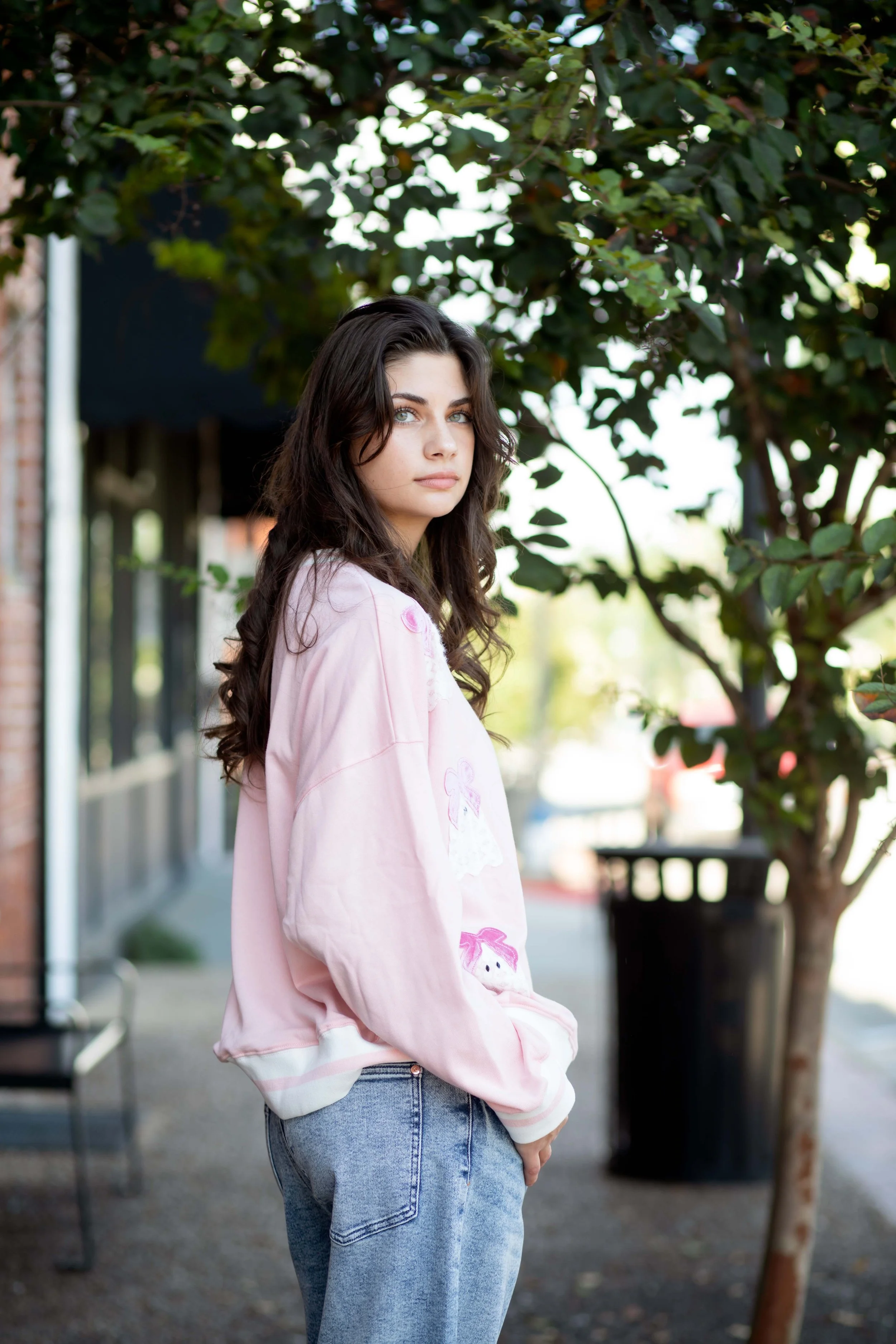 Pink Lace Ghost Oversized Sweatshirt
