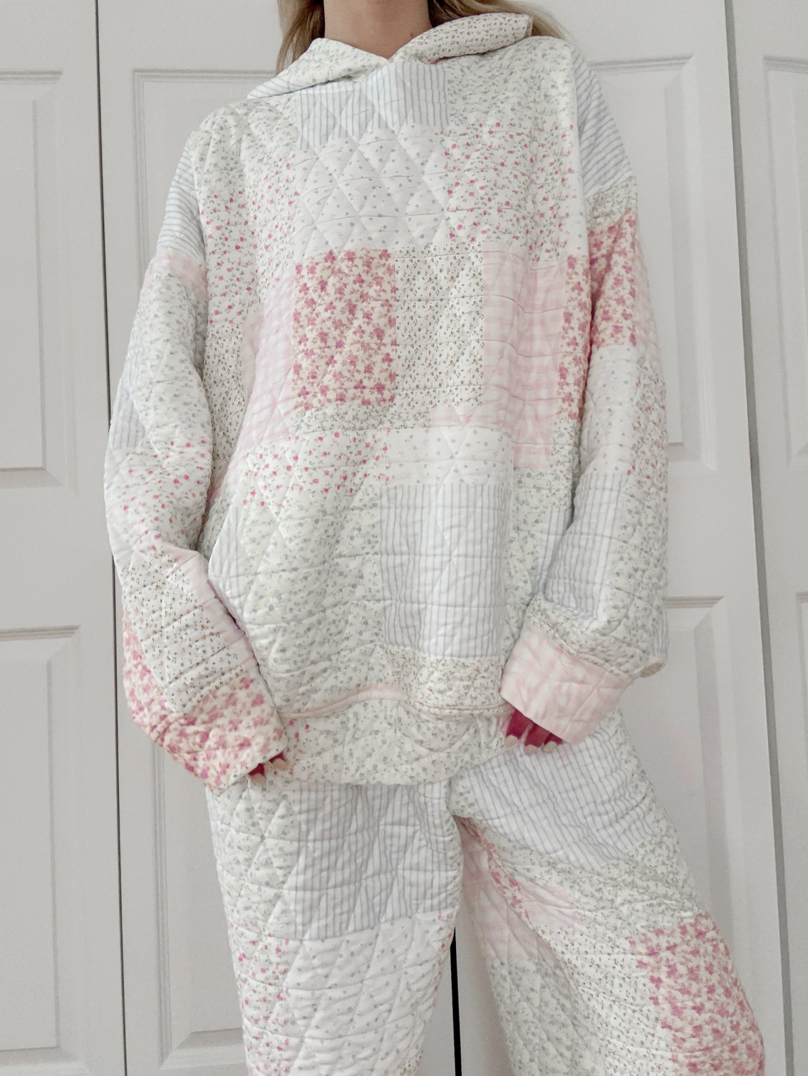 Polly-Quilted Pastel Hoodie