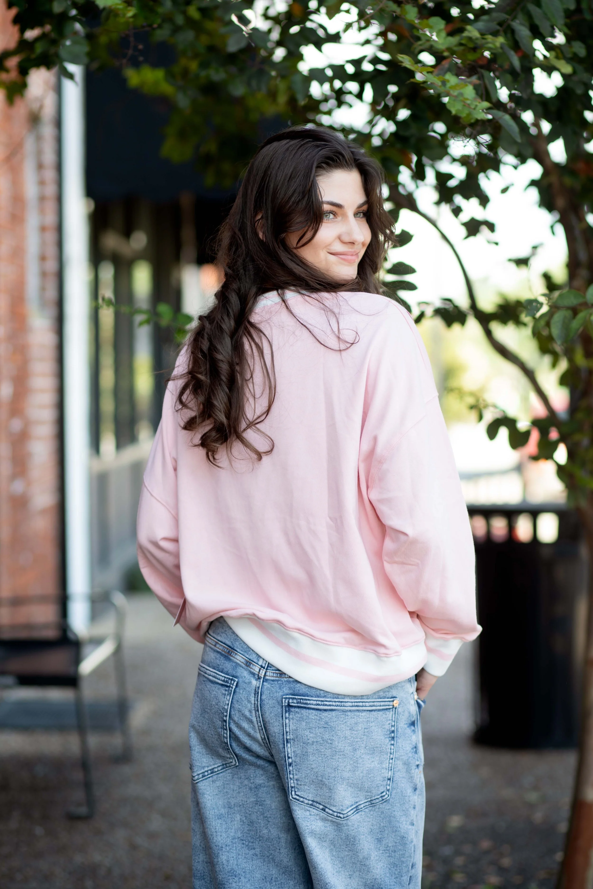Pink Lace Ghost Oversized Sweatshirt