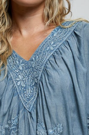 Bethany-Floral Embroidered Blouse