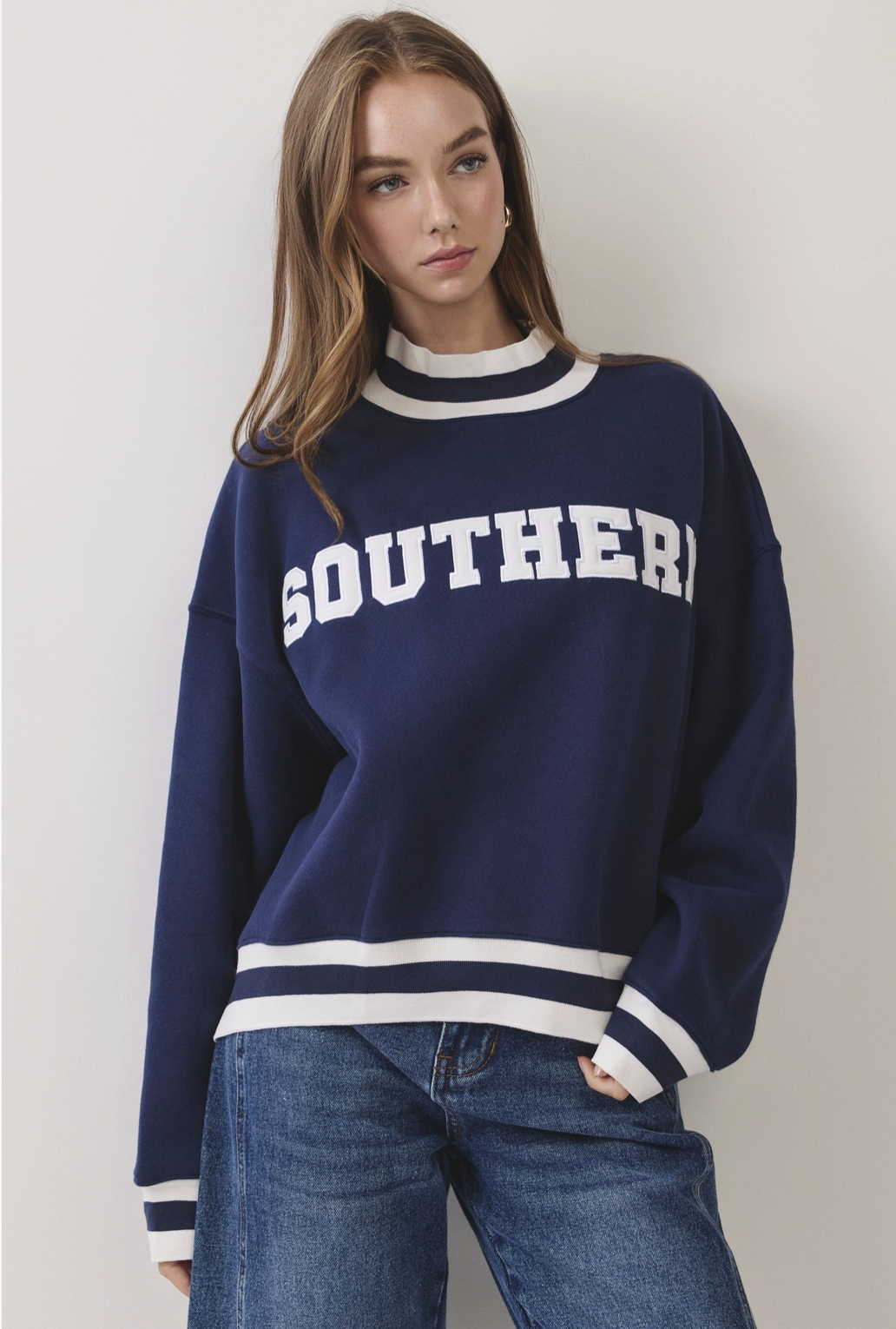 Southern Varsity Mock Neck Sweatshirt