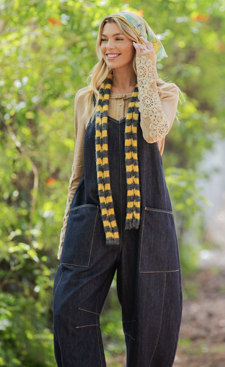 Kristi-Dark Denim Overall Pants
