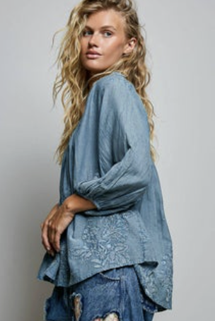 Bethany-Floral Embroidered Blouse