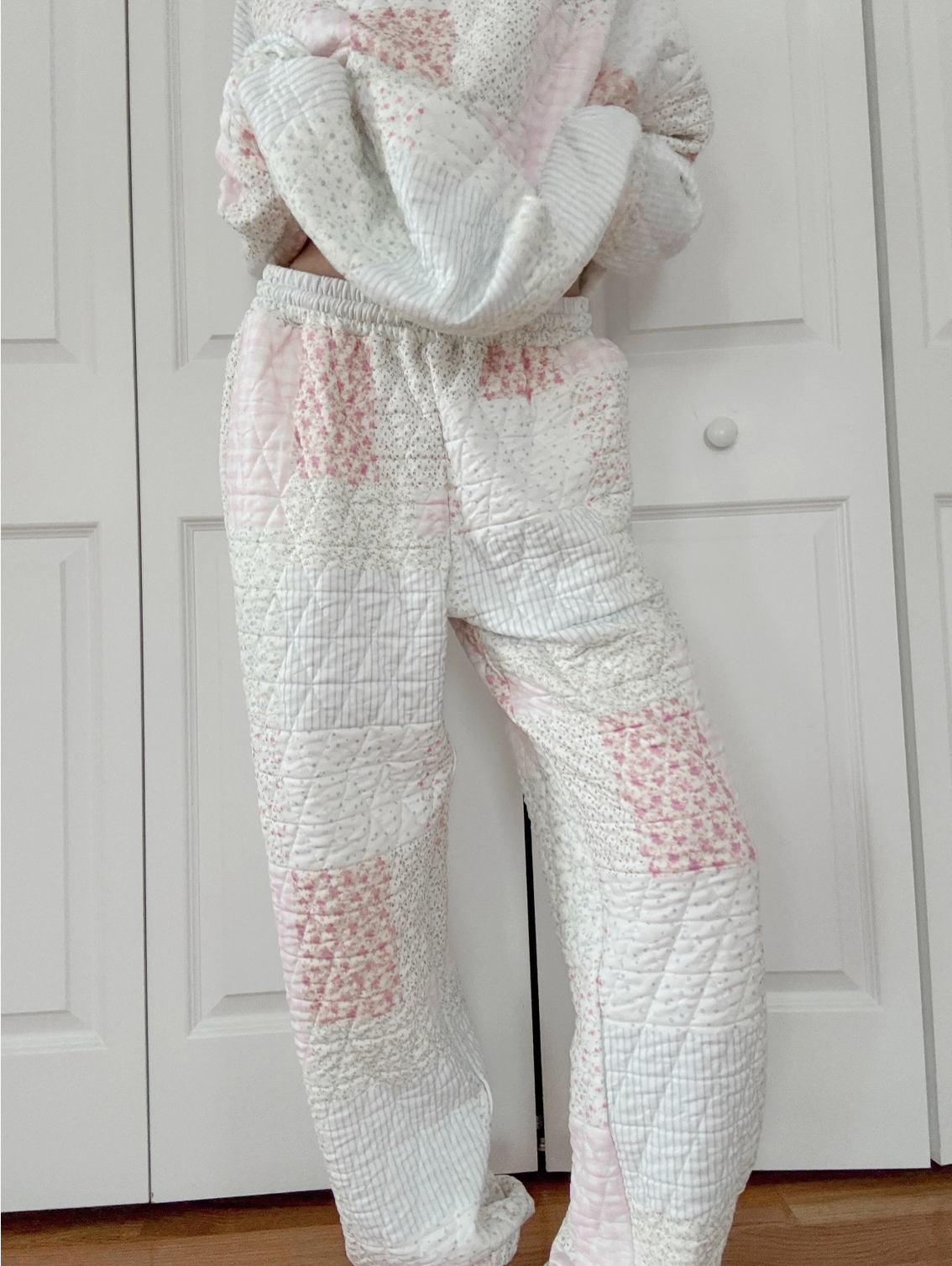 Polly-Quilted Pastel Joggers
