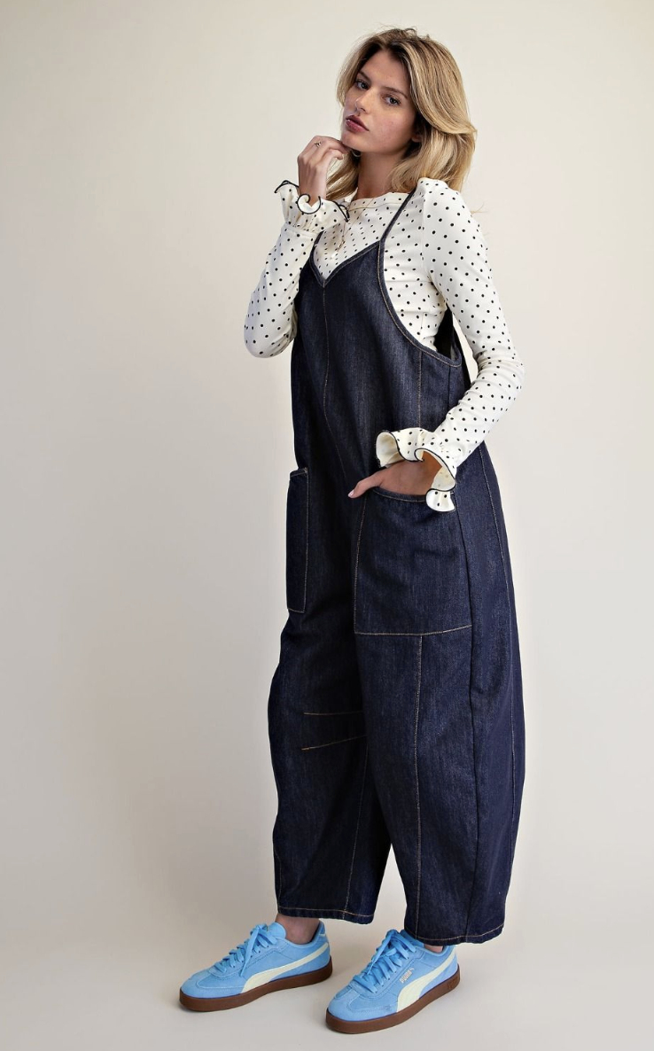 Kristi-Dark Denim Overall Pants