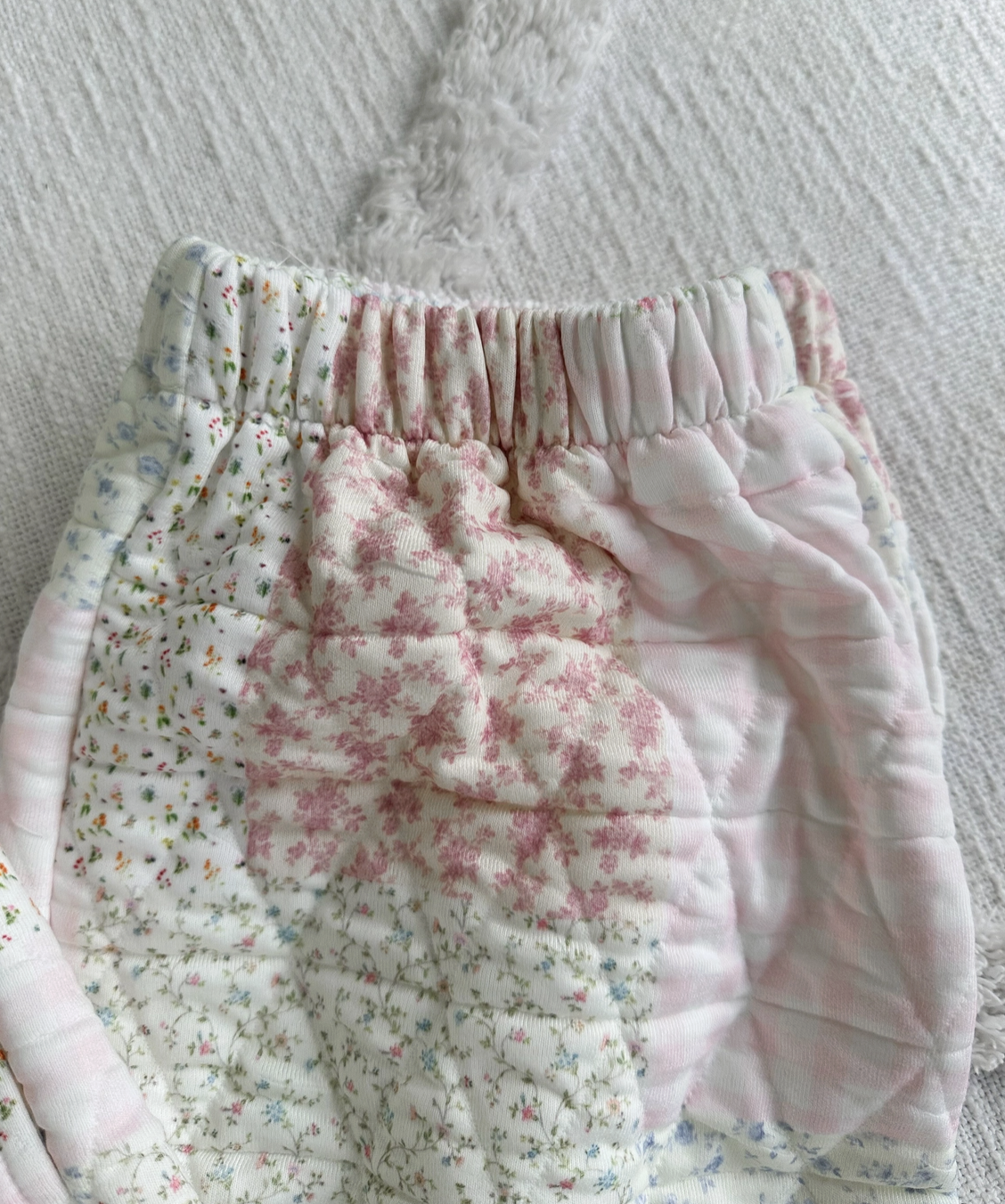 Polly-Quilted Pastel Joggers