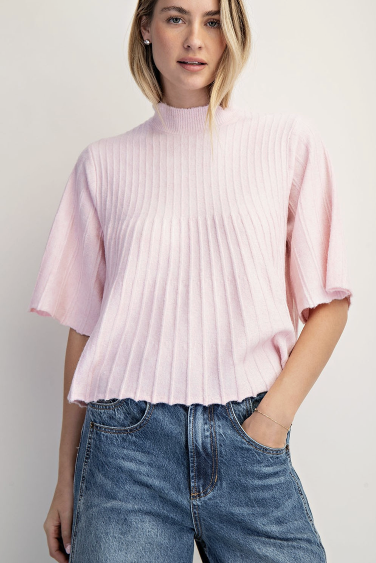 Shirley-Mock Neck Swing Sweater