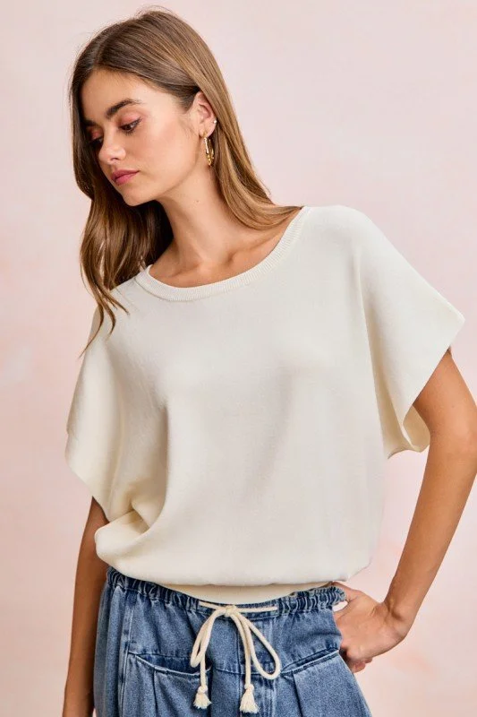 Betty-Short Dolman Sleeves Knit Top