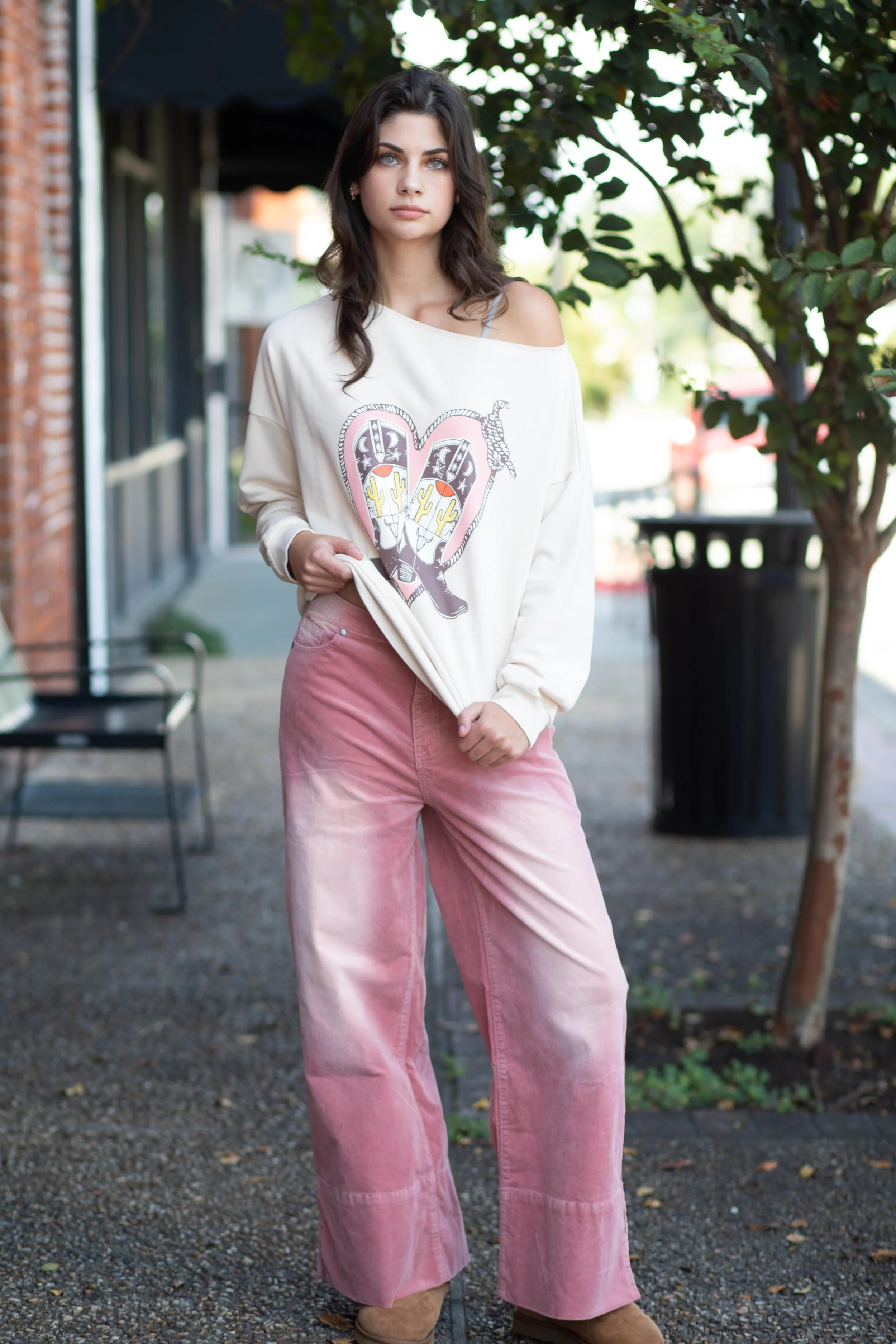 Stretch Baby Corduroy Wide Leg Pants