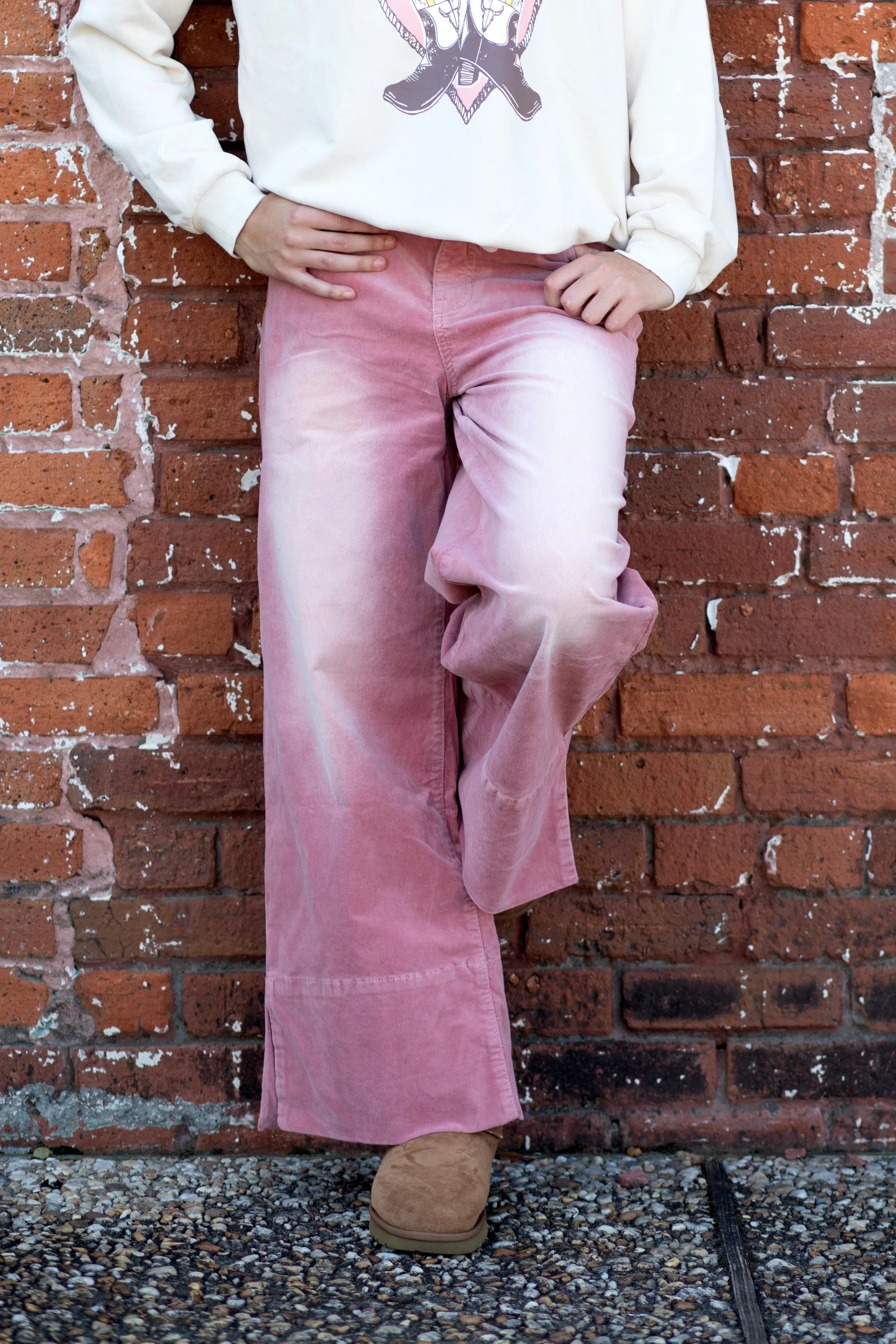 Stretch Baby Corduroy Wide Leg Pants