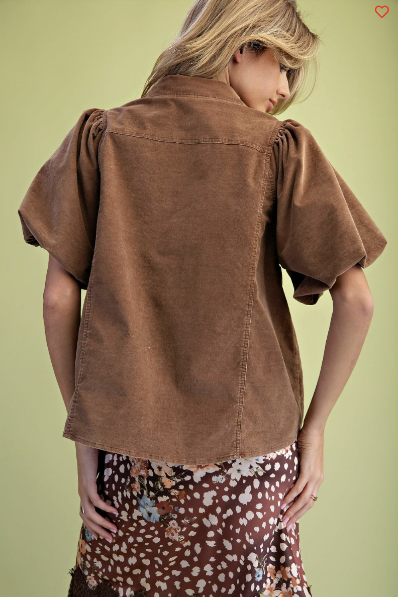 Baby Corduroy Blouse in Mocha