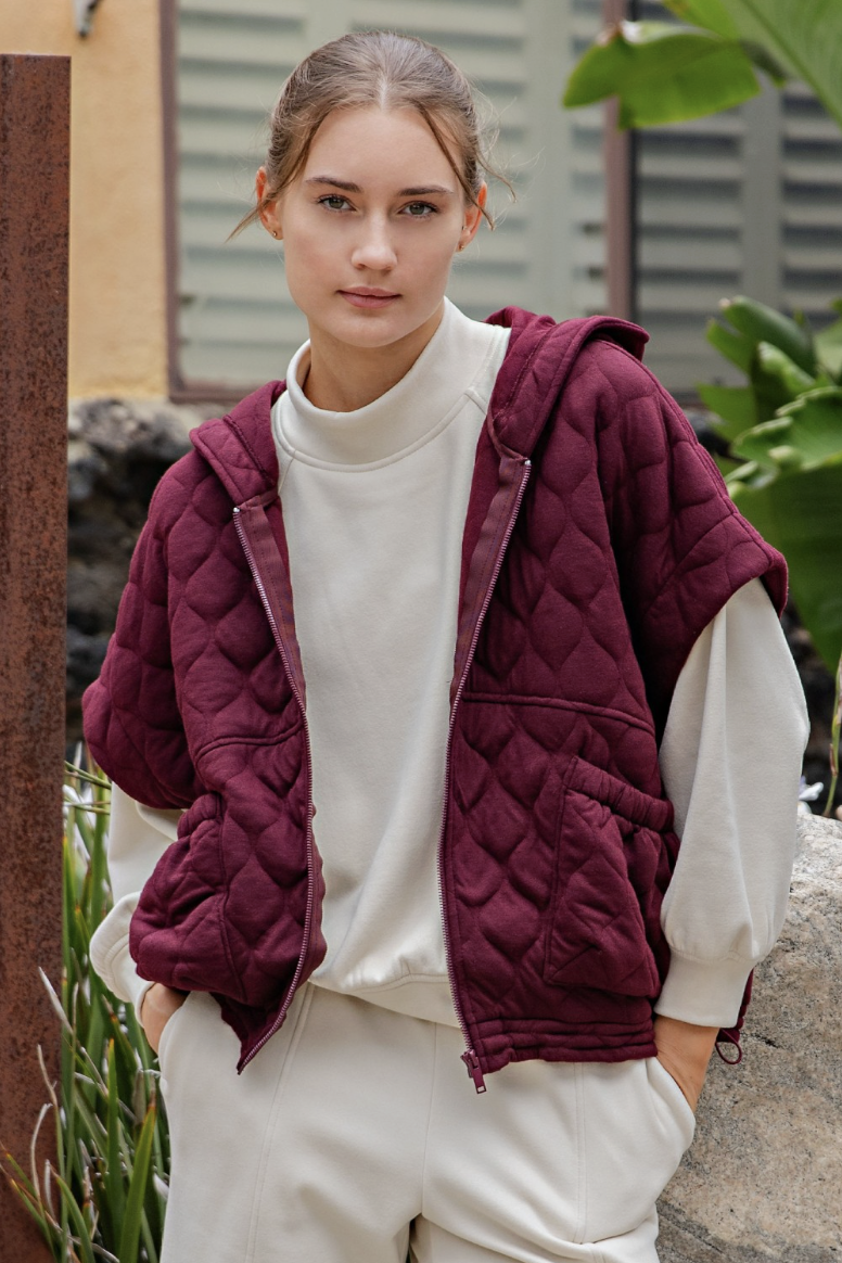 Bubble Quilt Cinch Hoodie Vest