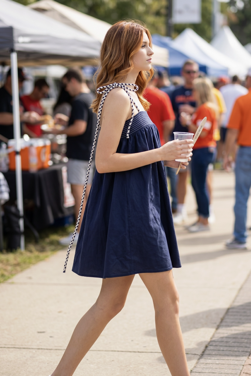 Valerie-Tube Mini Dress with Color Cord Strap