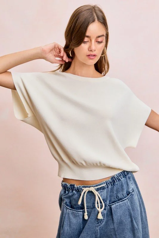 Betty-Short Dolman Sleeves Knit Top