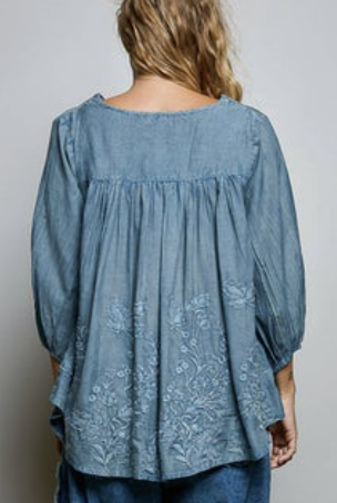 Bethany-Floral Embroidered Blouse