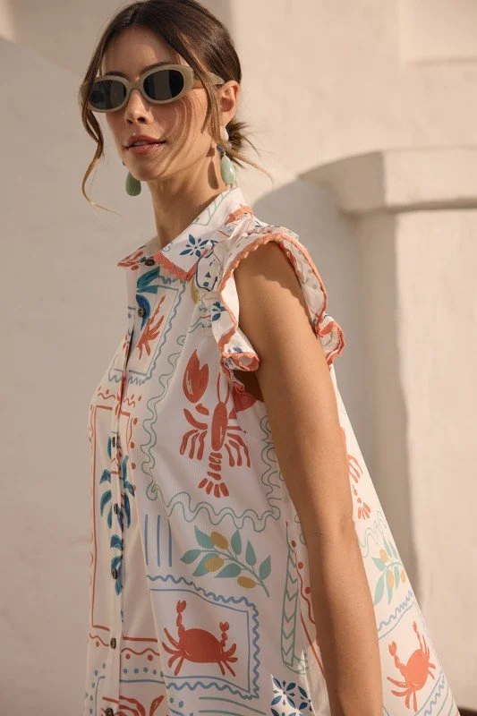 Eloise-Coastal Motif Mini Dress