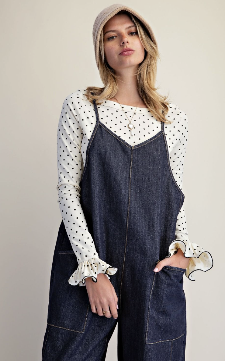 Kristi-Dark Denim Overall Pants