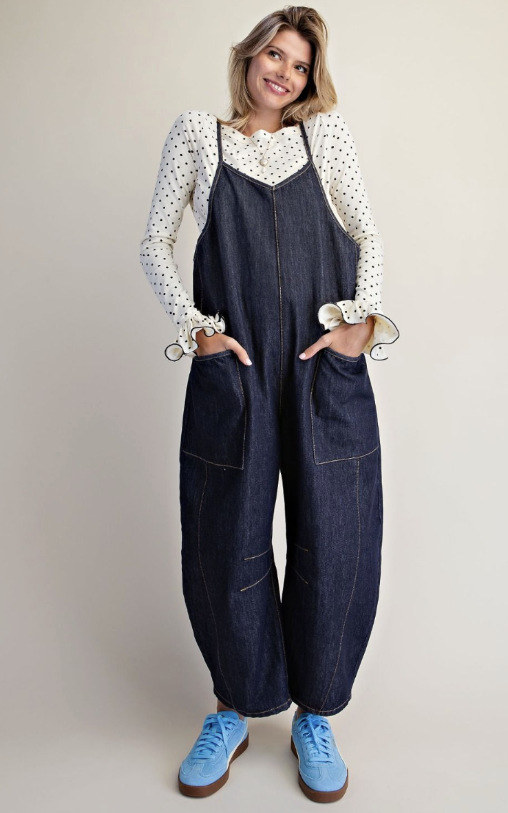 Kristi-Dark Denim Overall Pants