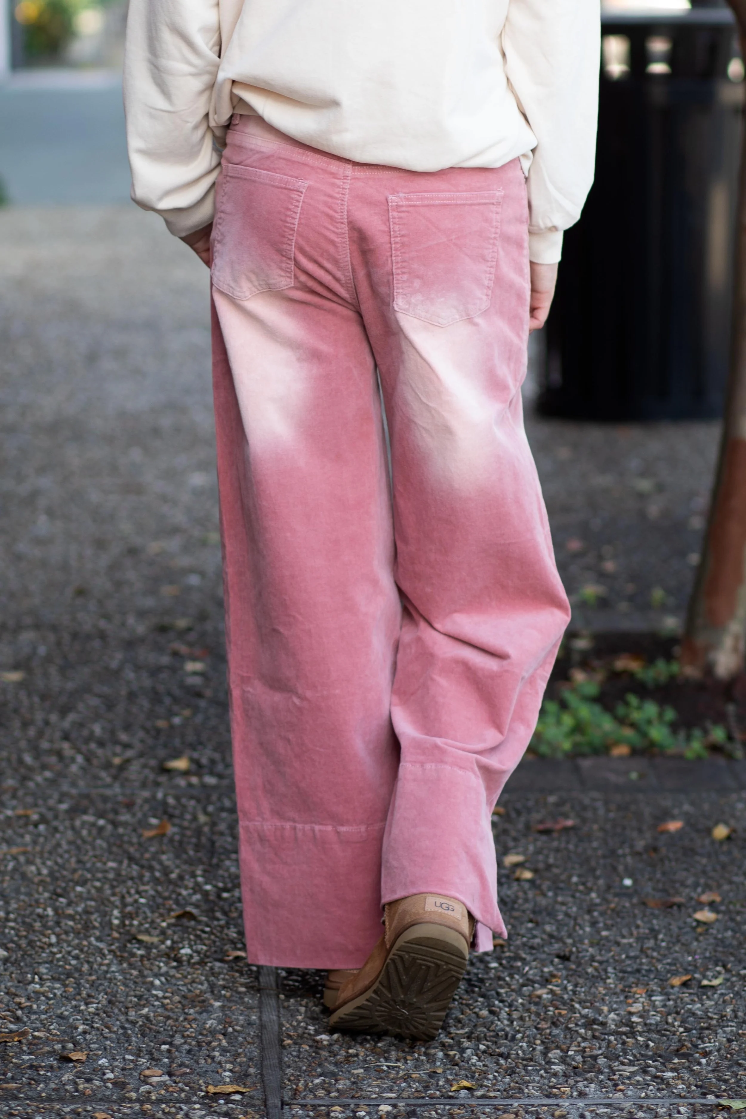 Stretch Baby Corduroy Wide Leg Pants