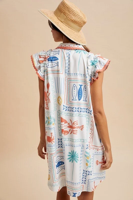 Eloise-Coastal Motif Mini Dress