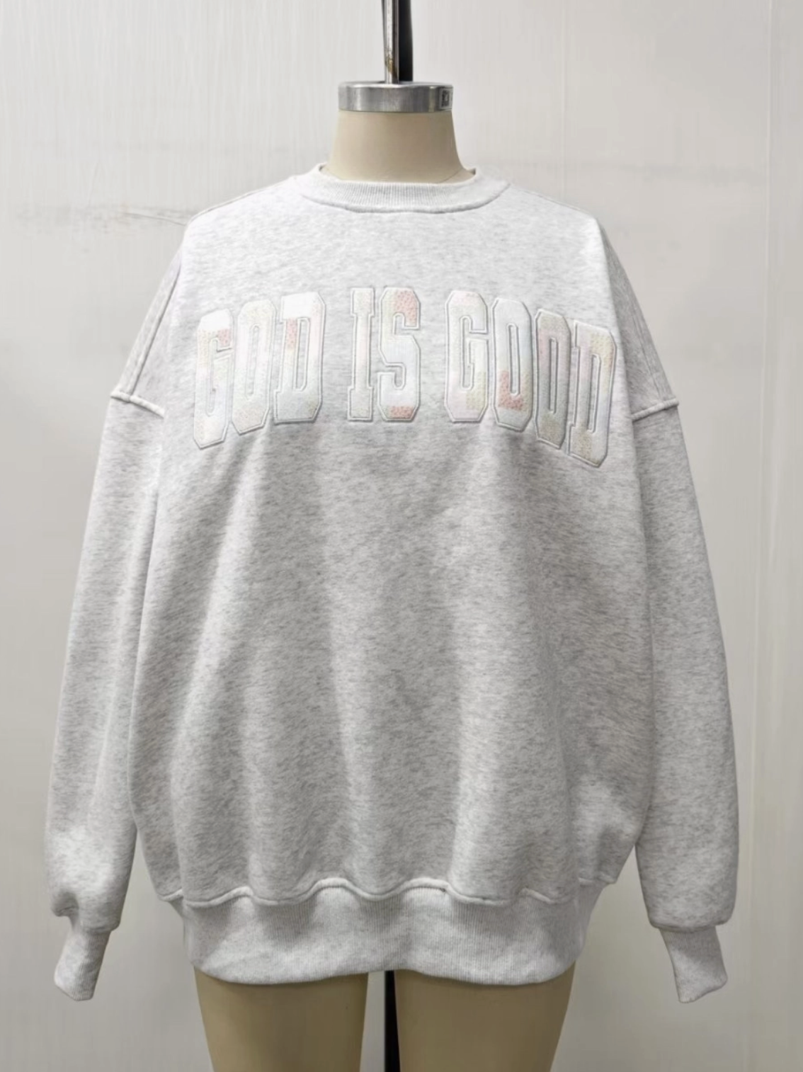 God Is Good-Embroidered Sweatshirt