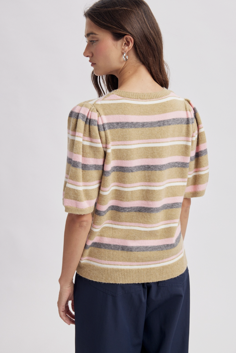 Rory-Striped Crew Neck Sweater Pale Grass Multi (Copy)