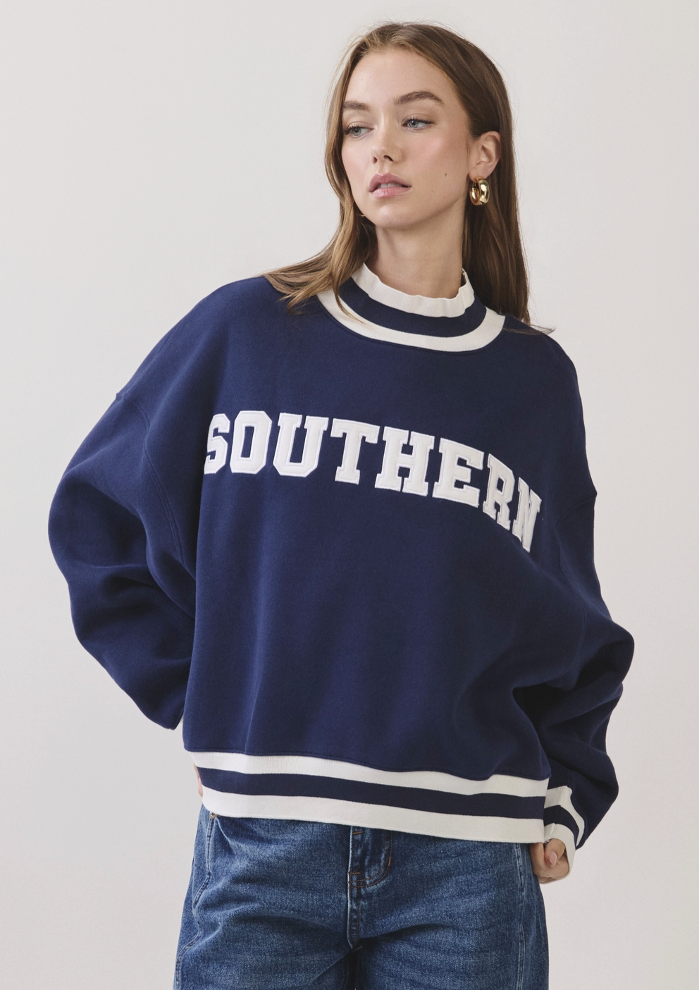 Southern Varsity Mock Neck Sweatshirt