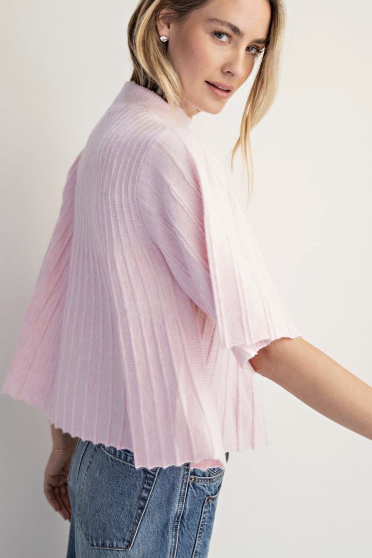 Shirley-Mock Neck Swing Sweater