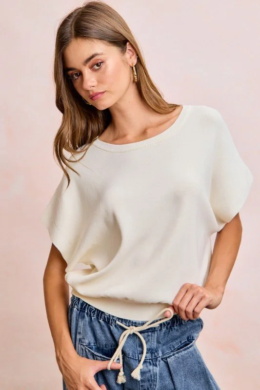 Betty-Short Dolman Sleeves Knit Top