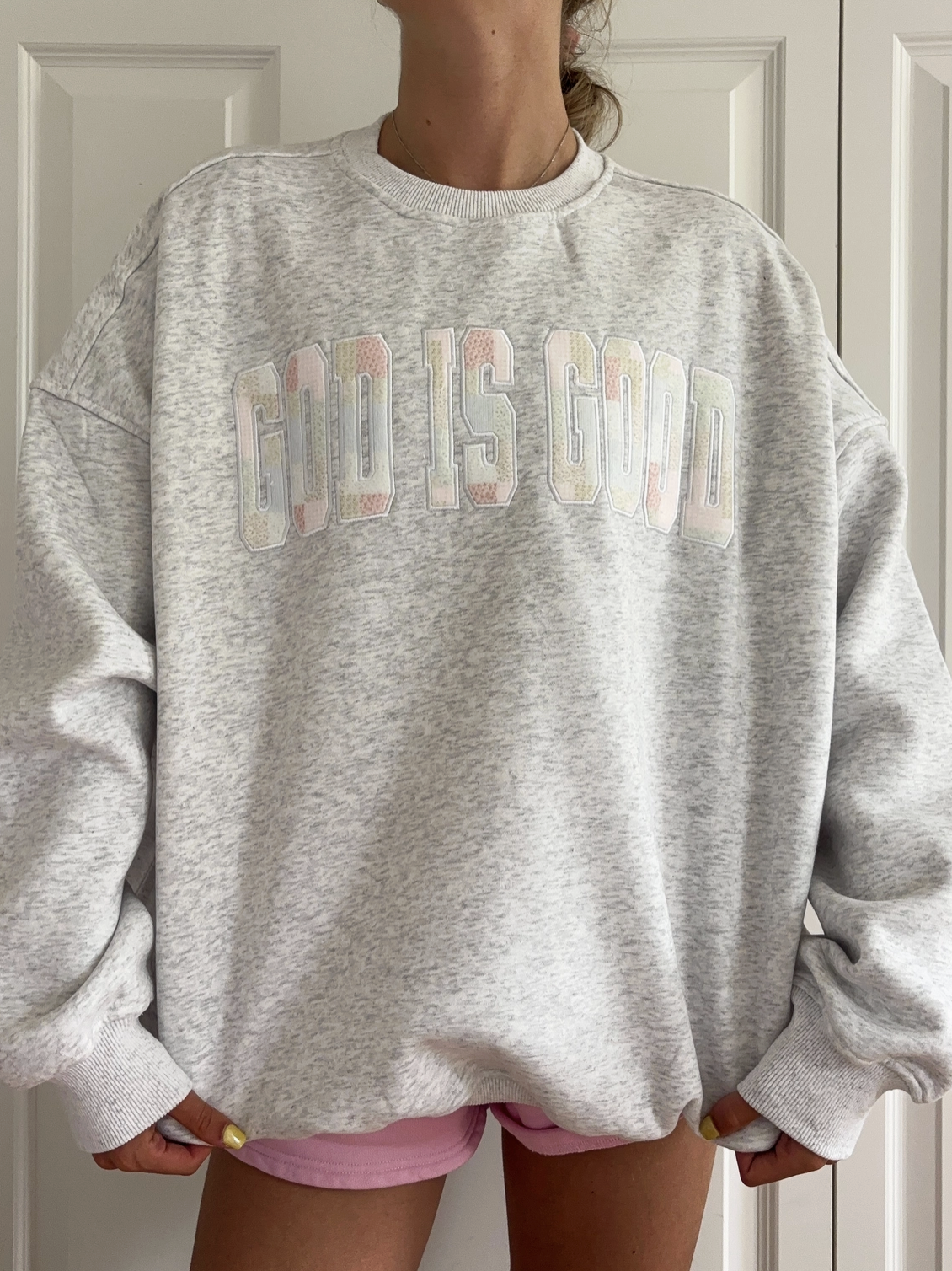 God Is Good-Embroidered Sweatshirt