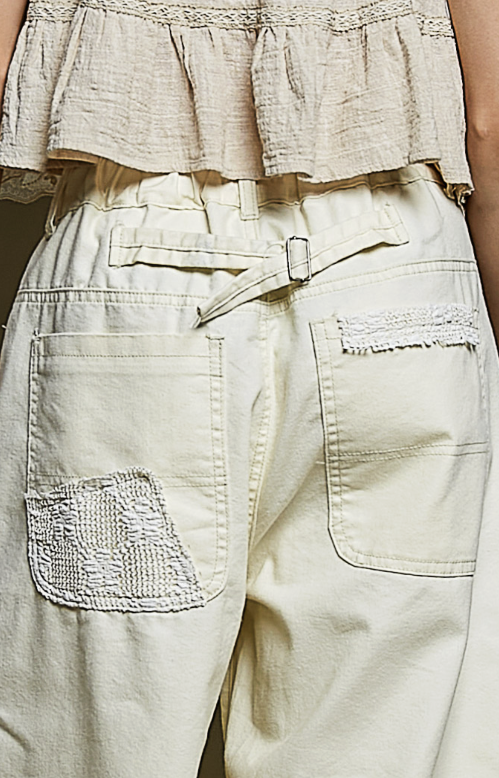 Rhonda-Floral Artwork Twill Pants